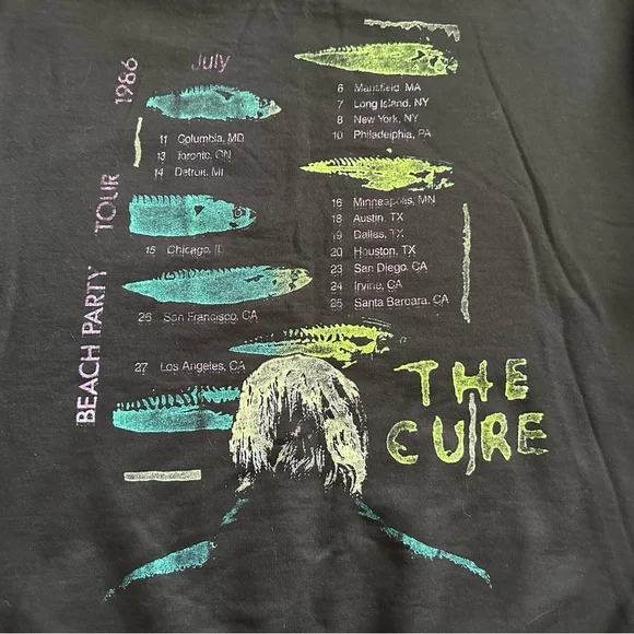 The Cure Beach Party Tour 1986 Crewneck Sweatshirt Unisex size L - Picture 4 of 8